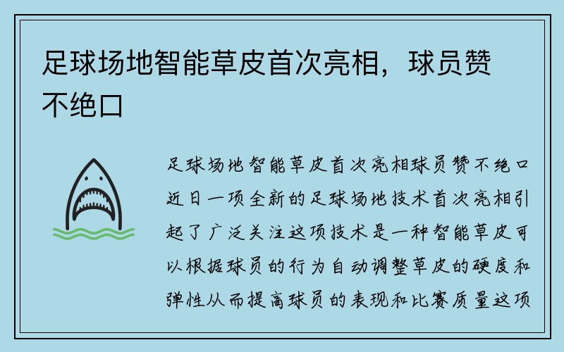 足球场地智能草皮首次亮相，球员赞不绝口