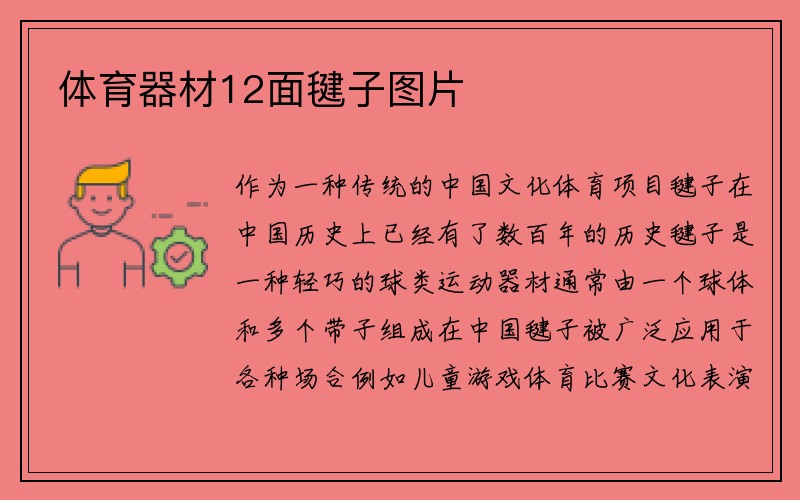 体育器材12面毽子图片