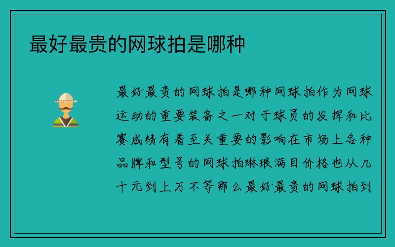 最好最贵的网球拍是哪种