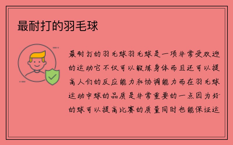 最耐打的羽毛球